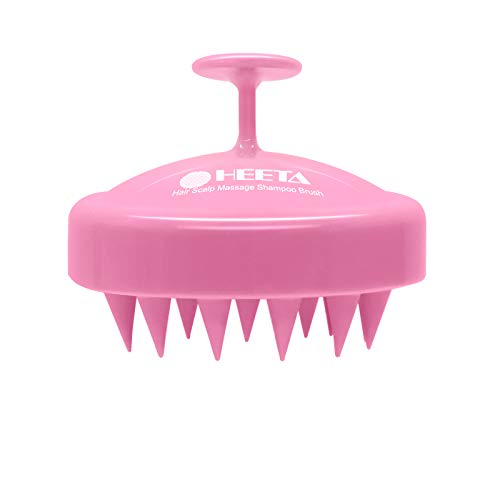 Hair Shampoo Brush, Heeta Scalp Care Hair Brush with Soft Silicone Scalp Massager (Rose Pink)
