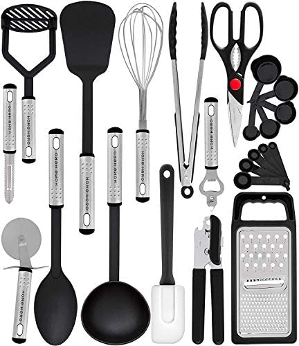 Home Hero Kitchen Utensil Set - 23 Nylon Cooking Utensils - Kitchen Utensils with Spatula - Kitchen Gadgets Cookware Set - Kitchen Tool Set