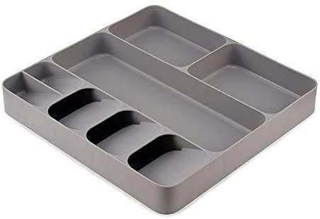 Joseph Joseph 85127 DrawerStore Organizer Tray, Utensil and Gadgets, Gray, 15.6 x 15.1 x 2.1 Inches (Pack of 1)