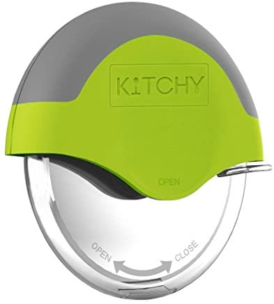 Kitchy Pizza Cutter Wheel - Super Sharp and Easy To Clean Slicer, Kitchen Gadget with Protective Blade Guard (Green)