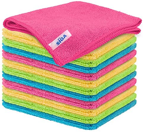 MR.SIGA Microfiber Cleaning Cloth,Pack of 12,Size:12.6" x 12.6"