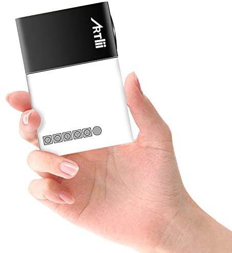 Pico Projector - Artlii 2020 New Mini Projector, Color LED Pico Projector for Cartoon, Movie, Kids Gift, Compatible with HDMI USB Laptop Video Games