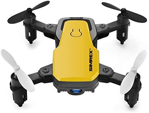 SIMREX X300C 8816 Mini Drone with Camera WiFi HD FPV Foldable RC Quadcopter Rtf 4CH 2.4Ghz Remote Control Headless [Altitude Hold] Super Easy Fly for Training - Yellow
