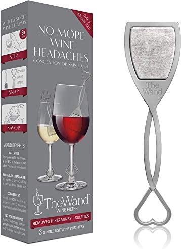 The Wand by PureWine | Removes Histamines & Sulfite Preservatives, By-the-Glass | No More Wine Headaches (3-pack)