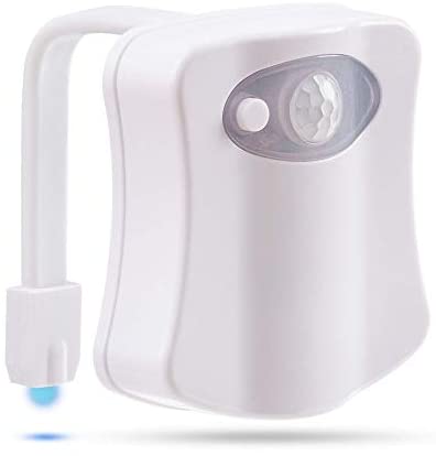 Toilet Bowl Night Light with Motion Sensor LED by RainBowl - Funny & Unique Birthday Gift Idea for Men, Him, Dad, Boyfriend, Husband, Women, Her, Mom - Cool Fun Gadget, Best Gag Housewarming Present…