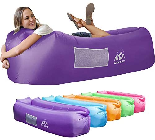 Wekapo Inflatable Lounger Air Sofa Hammock-Portable,Water Proof& Anti-Air Leaking Design-Ideal Couch for Backyard Lakeside Beach Traveling Camping Picnics & Music Festivals Camping Compression Sacks