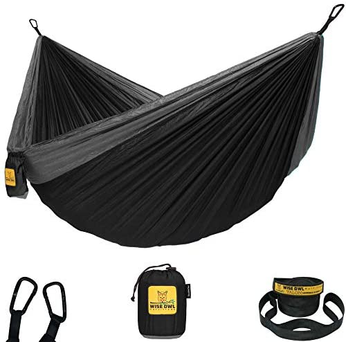 Wise Owl Outfitters Hammock Camping Double & Single with Tree Straps - USA Based Hammocks Brand Gear, Indoor Outdoor Backpacking Survival & Travel, Portable