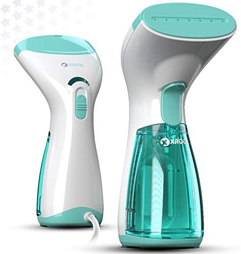 XROOL Steamer for Clothes Mini - Handheld Garment Steamer for Travel - No Spitting, Compact, Steam Wrinkle Remover for Clothing, Any Fabric Long Cord Hand Held. STEAM Your MASK Twice Every Day