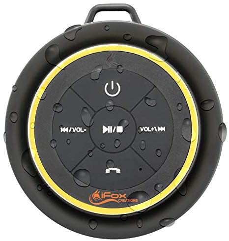 iFox iF012 Bluetooth Shower Speaker - Certified Waterproof - Wireless It Pairs Easily to All Your Bluetooth Devices - Phones, Tablets, Computer, Radio