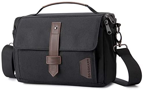Camera Bag, BAGSMART DSLR Camera Case Water Resistant Camera Gadget Shoulder Bag for Men and Women, Black