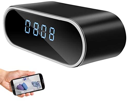 Hidden Camera Clock,HD 1080P WiFi Alarm Clock Camera with Night Vision/Motion Detection/Loop Recording Wireless Security Camera,Monitor Video Recorder Nanny Cam