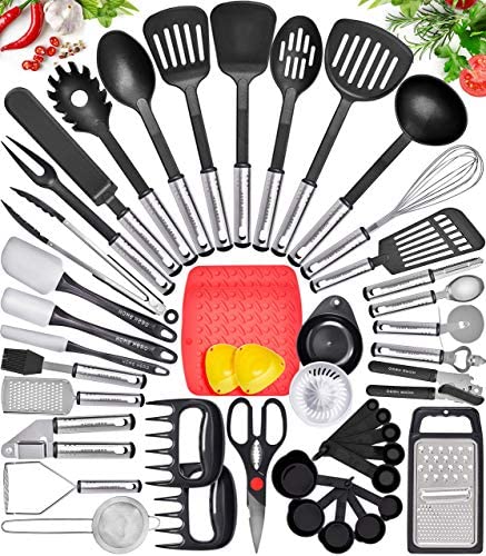 Home Hero Kitchen Utensil Set Cooking Utensils Set - Nylon Kitchen Utensils Set Kitchen Tool Set 44 Pcs. Cooking Utensil Set Kitchen Set Spatula Set Kitchen Gadgets Kitchen Tools Kitchen Accessories