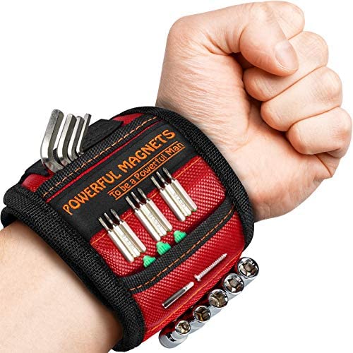Magnetic Wristband, Perfect Stocking Stuffer Gifts for Men, Tool Belt Magnetic Wristband for Holding Screws, Nails, Drill Bits, Cool Gadgets for Men, Women, Dad, Husband, Carpenters