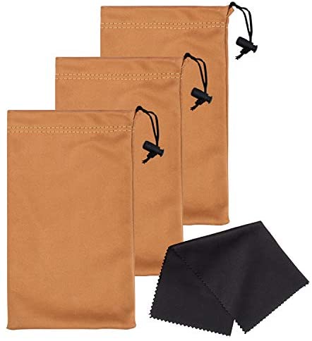 Mamlyn Sunglasses Pouch Soft Slim Glasses and Phone Case with Drawstring Closure