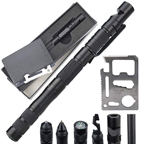Multifunction pen 9 in 1 (comes with multifunction tool card with leather case)Gifts for Men,Cool&Unique Anniversary Birthday Gifts for Boyfriend Him Husband Dad,Fun Gadget Mens Gifts Ideas,Gift Box