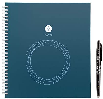 Rocketbook Wave Smart Notebook - Dotted Grid Eco-Friendly Notebook with 1 Pilot Frixion Pen Included - Standard Size (8.5" x 9.5"), BLUE (WAV-S)