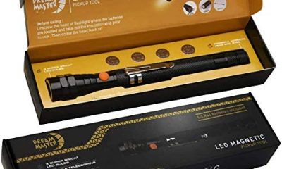 DREAM MASTER Magnet 3 LED Magnetic Pickup tool,Unique Christmas Gift for Men, DIY Handyman, Father/Dad, Husband, Boyfriend, Him, Women, 4 x LR44 Batteries (Includes 4 spare batteries) 1Pack