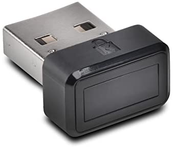 Kensington VeriMark USB Fingerprint Key Reader - Windows Hello, FIDO U2F, Anti-Spoofing (K67977WW),Black