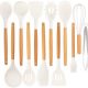 Kitchen Silicone Cooking Utensil Set. 13 BPA Free Non-Stick Silicone Kitchen Utensils with Stand. Heat Resistant Cooking Utensils with Wooden Handles.