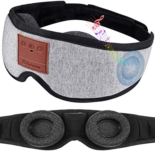 Sleep Headphones,Tufusiur 3D Sleep Mask Bluetooth 5.0 Wireless Music Adjustable Eye Mask Sleeping Headphones for Side Sleepers, Gifts for Women Men for Travel, Meditation