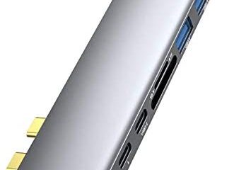 USB C Hub for MacBook Pro/MacBook Air USB Adapter, USB C to HDMI Adapter with 4K HDMI, USB C and2 USB 3.0 Ports , TF/SD, Thunderbolt 3 PD 100W for MacBook Pro/Air Accessories 2020-2018