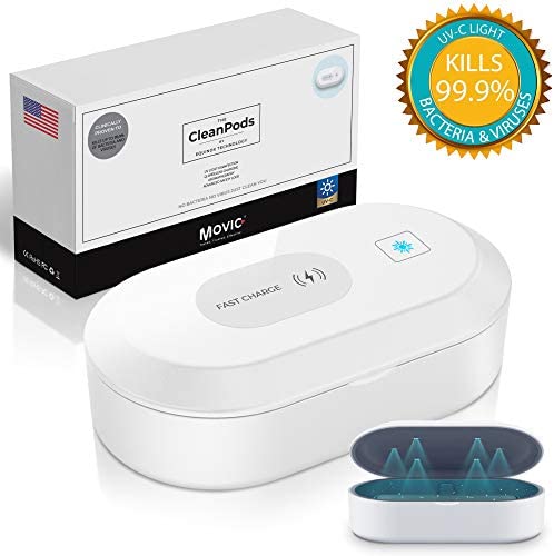 UV Phone Sanitizer | MOVIC Portable Fast Germ Sterilizer & UVC Light Disinfectant Cell Phone, Jewelry, Credit Cards, Keys, Glasses, Accessories | Kills Up to 99.9% of Bacteria & Viruses