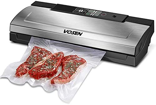VOSEN Vacuum Sealer Machine, Automatic Food Sealer for Food Saver with Dry and Moist Modes|Built-in Cutter|Led Indicator Lights| Starter Kit|Easy to Clean