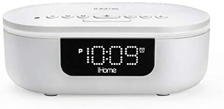 iHome Health POWERUVC PRO - Clinically Proven 360° UV-C Sanitizer | Bluetooth Speaker with Alarm Clock, Auto Dimmer and Dual USB Charging (Model iUVBT1W)
