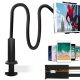Gooseneck Phone Holder, Gooseneck Tablet Holder, Flexible Phone Holder,Mount Stand Long Lazy Arm Clip On Compatible iPhone,iPad,Galaxy,Google Nexus,LG for Bedroom,Office,Desktop,Kitchen,(Black)