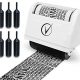 Identity Protection Roller Stamps Wide Kit, Including 6-Pack Refills - Designed for Secure Confidential ID Blackout Security, Anti Theft and Privacy Safety - Classy White