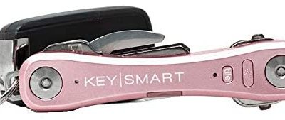 KeySmart Pro - Key Holder w LED Light & Tile Smart Technology (up to 10 Keys) (Rose Gold)