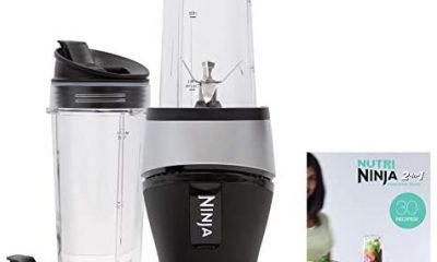 Ninja Personal Blender for Shakes, Smoothies, Food Prep, and Frozen Blending with 700-Watt Base and (2) 16-Ounce Cups with Spout Lids (QB3001SS)