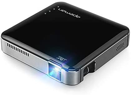 APEMAN M4 Mini Portable Projector, Video DLP Pocket Projector for Home and Outdoor Entertainment, Support 1080P HDMI Input Built-in Rechargeable Battery Stereo Speakers with Upgraded 360° Tripod