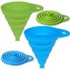 AxeSickle Silicone Collapsible Funnel 2 Pcs Folding Funnel, Blue Green.