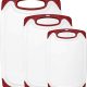HOMWE Kitchen Cutting Board (3-Piece Set) - Juice Grooves with Easy-Grip Handles, Non-Porous, Dishwasher Safe - Multiple Sizes - Red