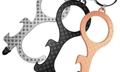 OctoValue Contactless Door Opener Tool Keychain | No Touch Door Opener Tool with Stylus to Hold Door Open, Elevator Button Pusher and Bottle Opener, Medium Tool for Men and Women To Avoid Direct Touch