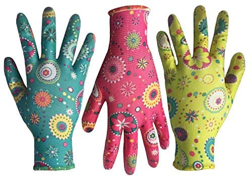 PROMEDIX P Clear Nitrile Garden Working Gloves Comfort Flex Coated Work Gloves, Super Light Weight, Breathable, Size Fit Most