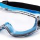 SolidWork Safety Goggles with Universal Fit | Eye Protective Safety Glasses for Construction Work | Scratch Resistant Goggle with UV-Protection and Anti-Fog | For Men & Women | Clear Lens | Blue
