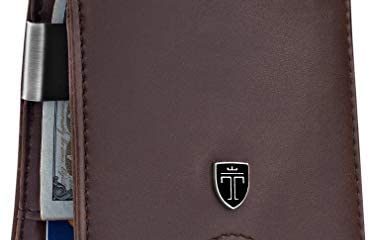 TRAVANDO Money Clip Wallet"RIO" - Mens Wallets slim Front Pocket RFID Blocking Card Holder Minimalist Mini Bifold Gift Box