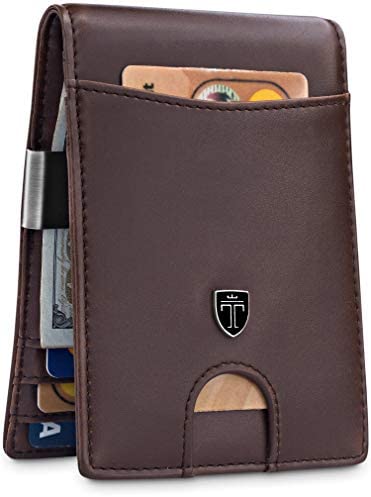 TRAVANDO Money Clip Wallet"RIO" - Mens Wallets slim Front Pocket RFID Blocking Card Holder Minimalist Mini Bifold Gift Box