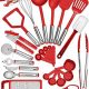 25 Kitchen Utensil Set Home Hero - Nylon Cooking Utensils - Kitchen Utensils with Spatula - Kitchen Gadgets Cookware Set - Kitchen Tool Set- Red