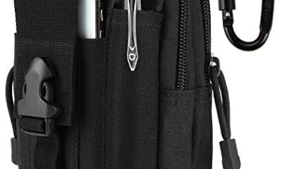 DOUN Outdoor Tactical Waist Bag EDC Molle Belt Waist Pouch Security Purse Phone Carrying Case for iPhone 8 plus Galaxy Note 9 S9 Or Less than 6.2 inches Smartphone - Black