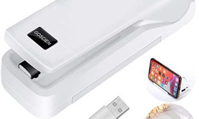 GOSCIEN Mini Bag Sealer Chargeable Portable Quick 2 in 1 Sealer for Plastic Mini Handheld Heat Sealer for Food Kitchen Sealing Resealer for Chip Bags, Plastic Bags, Snack Bags