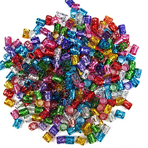 Hub's Gadget 210 Pieces Dreadlocks Metal Hair Cuffs, Hair Braiding Beads Filigree Hair Accessory, 7 Colors