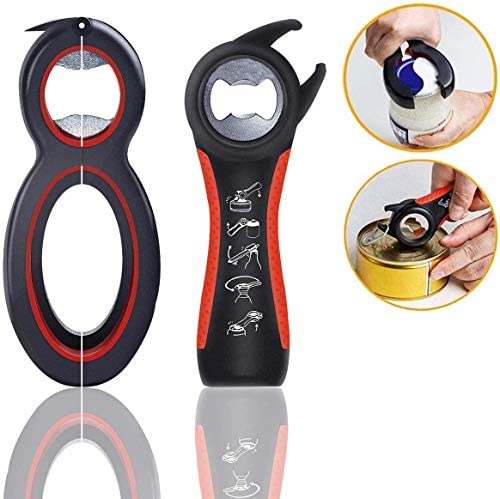 Jar Opener for Weak Hands Jar Opener Tool-6 in 1 Multi Openers 5-in-1 Bottle Opener,Twist Off Lid Kitchen Tool Suitable Jar Opener Wrench for Seniors Arthritis Women Chilren Elderly to Open