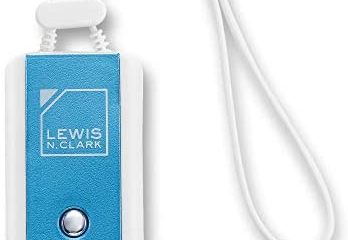 Lewis N Clark Travel Door Alarm + Window Guard Portable Home Security System Battery Operated for Hotel, Bedroom, Apartment & Dorm, with Built in LED Flashlight, Blue