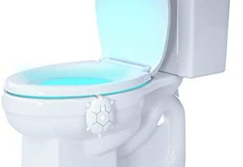 MAZ-TEK Toilet Night Light with Motion Activated Sensor, 16-Color & Dimmable LED NightLight, Waterproof IP65 Bathroom Bowl Lights, Tortoise Birthday Gift Idea for Kids, Dad, Men, Women(White Shell)