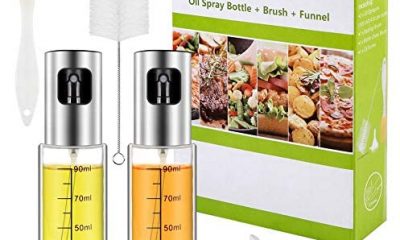 OurWarm Oil Sprayer for Cooking, 2 Pack Olive Oil Sprayer Mister with Oil Brush Funnel, Refillable Olive Oil Spray Bottle, 100ml Oil Spritzer Dispenser Spray for BBQ Salad Baking Air Fryer Roasting