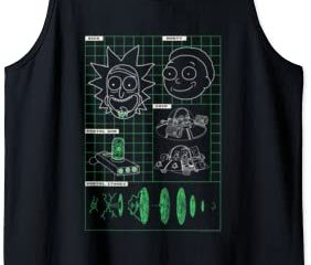 Rick and Morty Blueprint Of Gadgets Tank Top