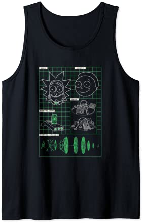 Rick and Morty Blueprint Of Gadgets Tank Top